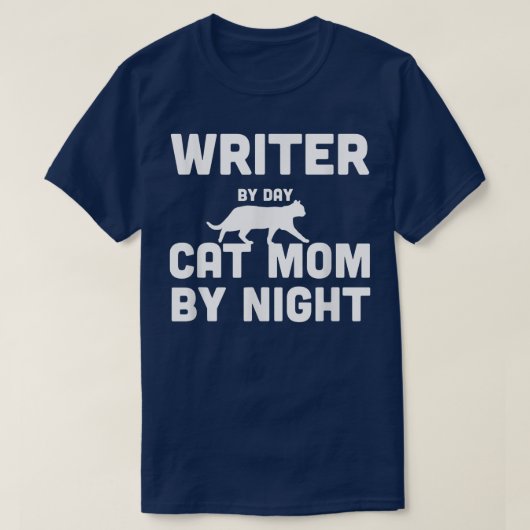 Writer by Day Cat Mama by Night 3354 T-Shirt (Design vorne)