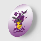 Writer Chick #9 Runde Wanduhr (Winkel)