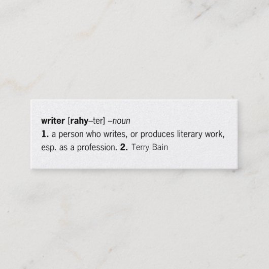 Writer Definiert [als Sie] Mini Visitenkarte (Vorderseite)