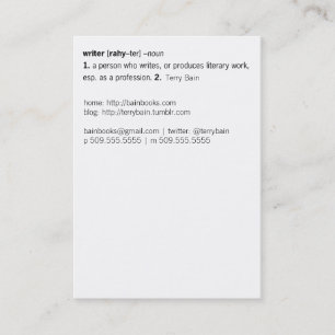 Writer Definiert [als Sie] Visitenkarte