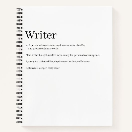 Writer Definition Notebook - Funny Notizblock (Vorderseite)