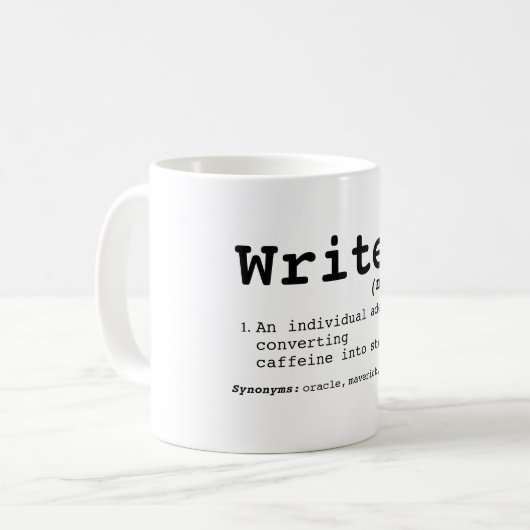 Writer Definition-Tasse Kaffeetasse (Vorderseite Links)