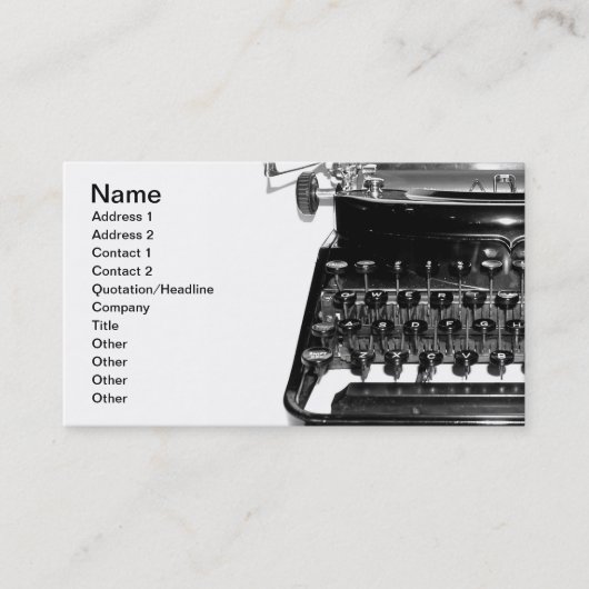 Writer Editor Author Novelist Book Business Card Visitenkarte (Vorderseite)