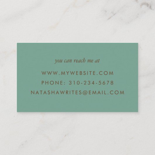 Writer Editor Typwriter Journal Business Cards Visitenkarte (Rückseite)