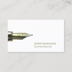 Writer Editor Vintag Pen Business Card Visitenkarte