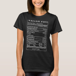 Writer Facts Nutrition Information Storyteller Aut T-Shirt