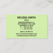 Writer Floral Business Card Visitenkarte (Rückseite)