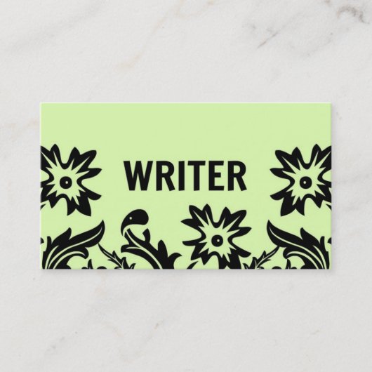 Writer Floral Business Card Visitenkarte (Vorderseite)