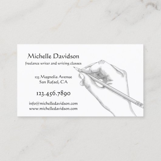 Writer Illustrator oder Calligraphy Business Card Visitenkarte (Rückseite)