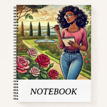 Writer in a Garden of Roses Spiral Notebook