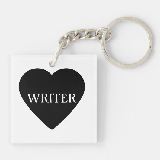 Writer in rose garden keychain schlüsselanhänger (Rückseite)