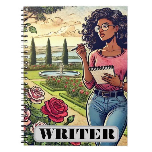 Writer in rose garden spiral notebook notizblock (Vorderseite)