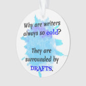 Writer Joke English Teacher Funny Geschenk Ornament (Vorderseite)