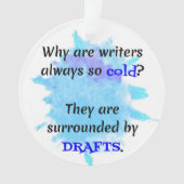 Writer Joke English Teacher Funny Geschenk Ornament (Vorderseite)