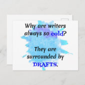 Writer Joke English Teacher Funny Geschenk Postkarte (Vorne/Hinten)