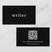 Writer Modern Black QR Code Visitenkarte (Vorne/Hinten)