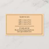 Writer Modern Typografy Classic Business Card Visitenkarte (Rückseite)