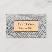 Writer Modern Typografy Classic Business Card Visitenkarte (Vorderseite)