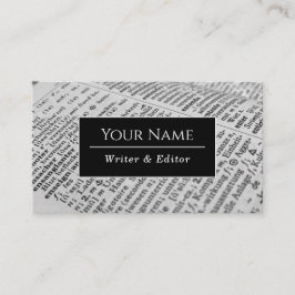 Writer Modern Typografy Classic Business Card Visitenkarte