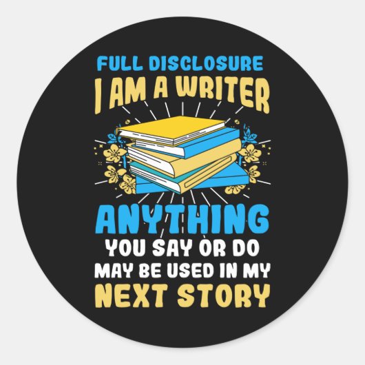 Writer Next Story Writer Author Book Runder Aufkleber (Vorderseite)