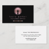 Writer Nib Rose Gold Freelance Author Elegant Visitenkarte (Vorne/Hinten)