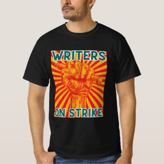 Writer on Strike with Red and gelb Retro sunset T-Shirt