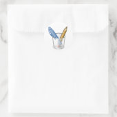Writer Pen Pencil Cup Runder Aufkleber (Tasche)