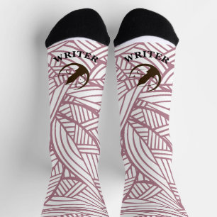 Writer Pink Blätter Socken