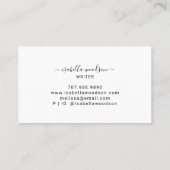 Writer Poet Business Card Visitenkarte (Rückseite)