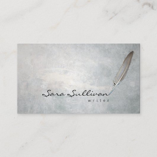 Writer Quill Pen Grunge Texture BusinessCard Visitenkarte (Vorderseite)