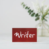 Writer Red Business Card Visitenkarte (Stehend Vorderseite)