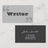 Writer Simple Quote Marks Minimalistisch Visitenkarte (Vorne/Hinten)