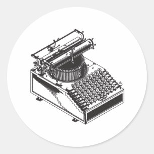 Writer - Type Writer Machine - Schreibmaschine Runder Aufkleber