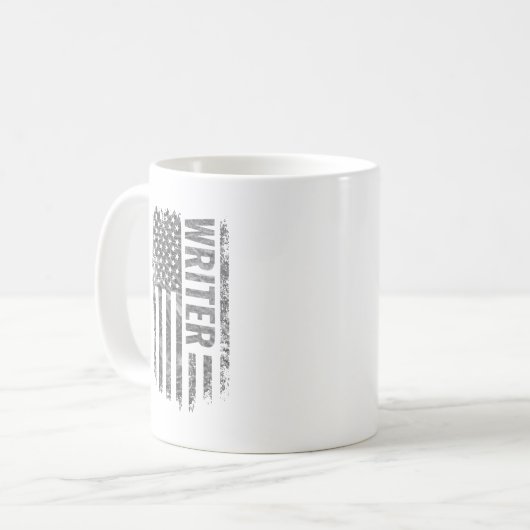 Writer USA Flag Distressed design Kaffeetasse (Vorderseite Links)