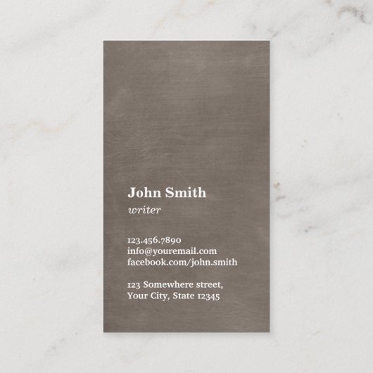 Writer Vintag Old Scripts & Writer Visitenkarte (Rückseite)