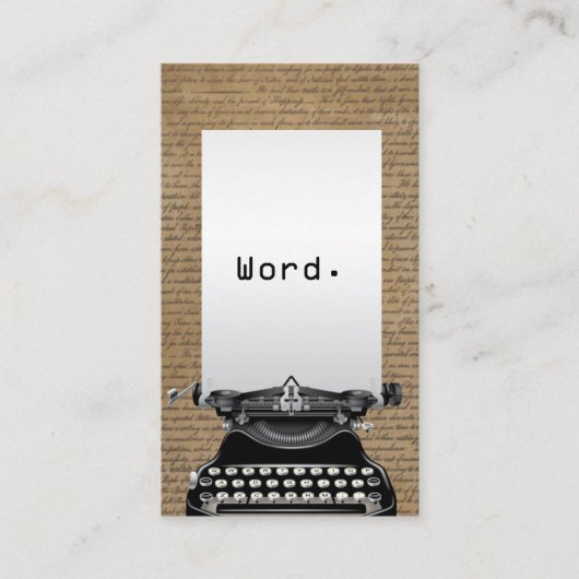 Writer Vintag Old Scripts & Writer Visitenkarte (Vorderseite)