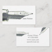 Writer Vintag Silver Fountain Pen Nib Logo Visitenkarte (Vorne/Hinten)