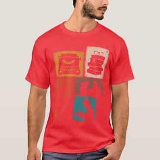 Writer Vintage Collage Writing Men Author Journali T-Shirt