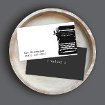 Writer Vintage Schreibmaschine Visitenkarte<br><div class="desc">Kluges,  einfaches Design mit roter Vintager Schreibmaschine. Ideal für Schriftsteller,  Herausgeber,  Romanautor,  Autor,  Kolumnist und vieles mehr.</div>