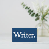 Writer White Lettering Visitenkarte (Stehend Vorderseite)