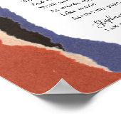 Writername Motivierend Gedicht Abstrakt Torn Paper Poster (Ecke)