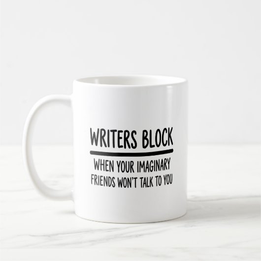 Writers Block Funny Imaginary Friends Author Write Kaffeetasse (Links)