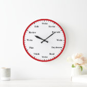 Writer's Clock - Writing Job Fun Red Wall Clock Große Wanduhr (Zuhause)