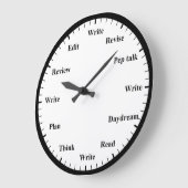 Writer's Clock - Writing Job Fun Wall Clock Große Wanduhr (Winkel)