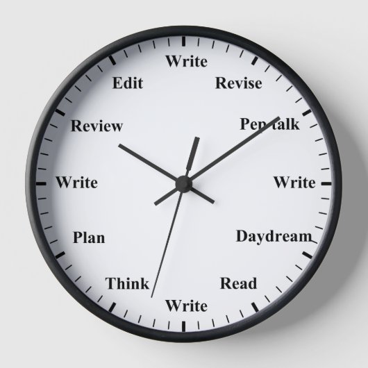 Writer's Clock - Writing Job Fun Wall Clock Uhr (Vorderseite)