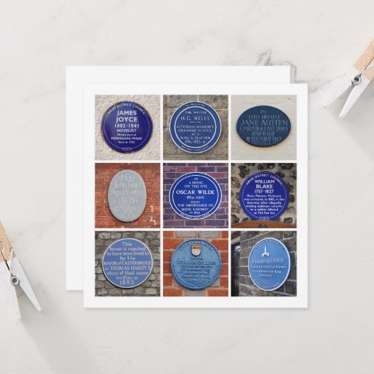 Writers' Plaques Karte (Vorderseite/Rückseite Beispiel)