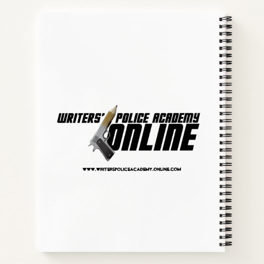 Writers' Police Academy Spiral Notebook Notizblock (Rückseite)