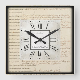 Writers Quadratische Wanduhr
