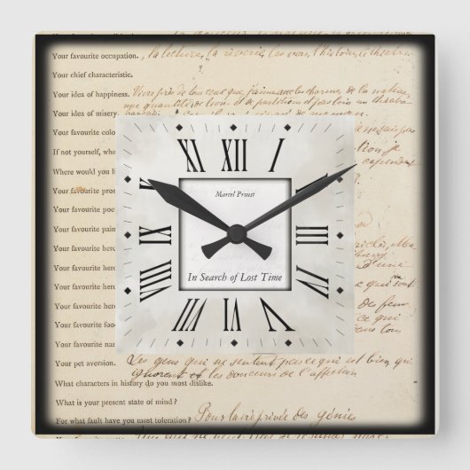 Writers Quadratische Wanduhr (Vorderseite)