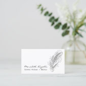 Writer's Quill Author Business Card Visitenkarte (Stehend Vorderseite)